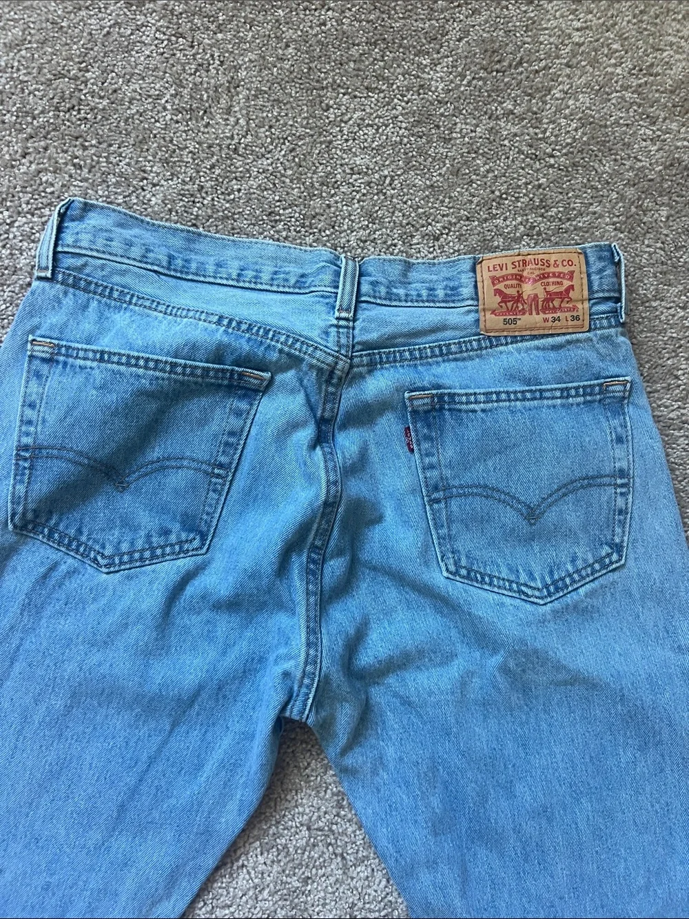 Levi 505’s 34x36 Classic Light Blue Men’s Straight-Leg Jeans